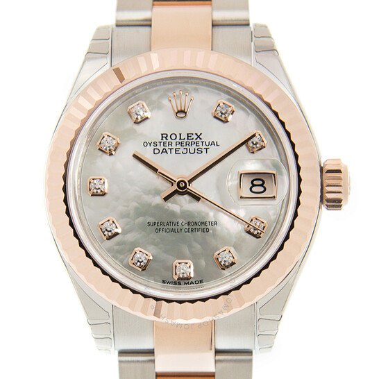 Rolex Lady Datejust Mother of Pearl Diamond Steel and 18K Everose Gold Oyster Watch 279171MDO