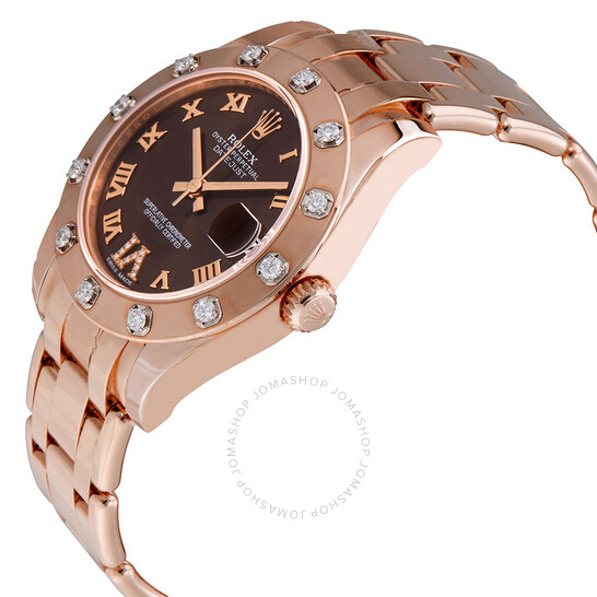 Rolex Lady-Datejust Pearlmaster Chocolate Dial 18K Everose Gold Automatic Ladies Watch 81315BRRDPM