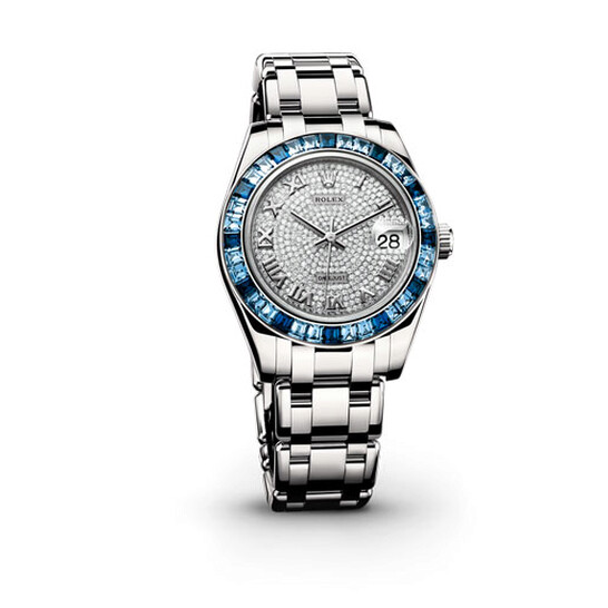 Rolex Lady-Datejust Pearlmaster Diamond Pave Dial 18K White Gold Automatic Ladies Watch 81349CRRPM