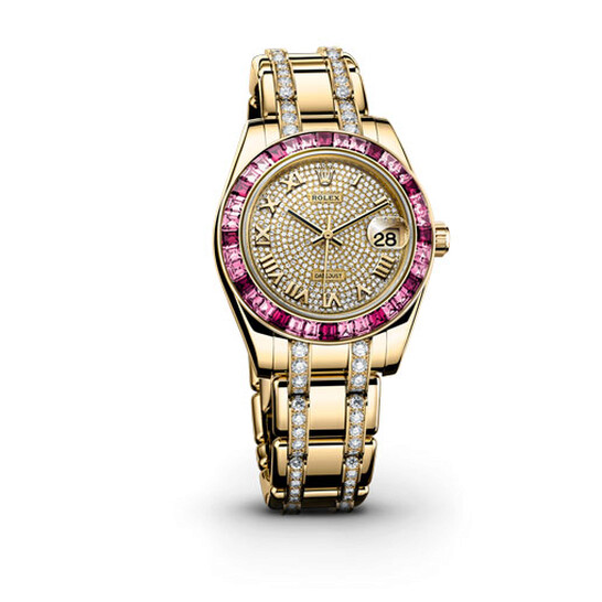 Rolex Lady-Datejust Pearlmaster Diamond Pave Dial 18K Everose Gold Automatic Ladies Watch 81285CDRPM