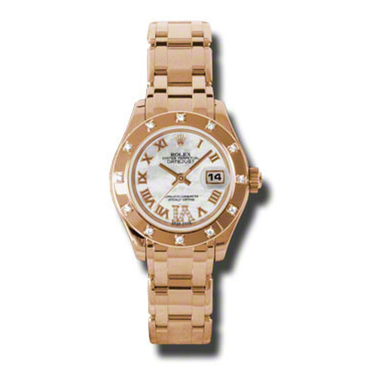 Rolex Lady-Datejust Pearlmaster Diamond Pave Dial 18K Everose Gold Automatic Ladies Watch 81285CDRPM