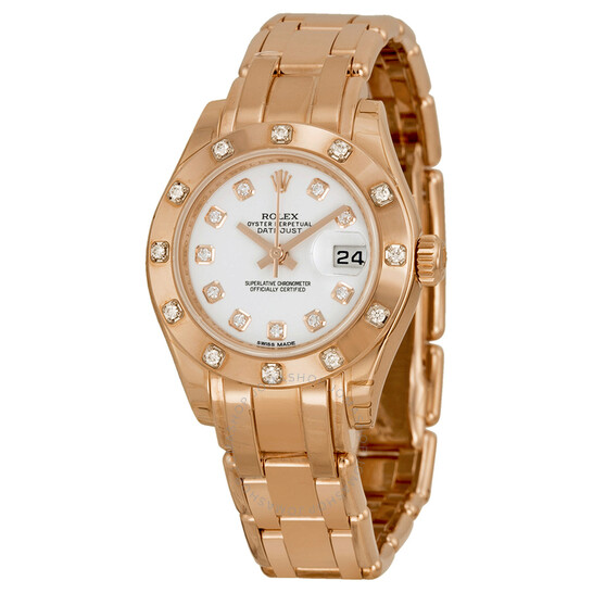 Rolex Lady-Datejust Pearlmaster Mother Of Pearl Diamond Dial 18K White Gold Automatic Ladies Watch 80339MDPM