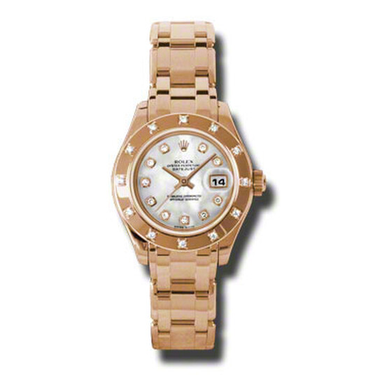 Rolex Lady-Datejust Pearlmaster Mother Of Pearl Diamond Dial 18K Everose Gold Automatic Ladies Watch 80315MDPM