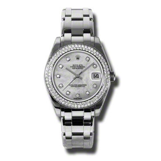 Rolex Lady-Datejust Pearlmaster Mother Of Pearl Diamond Dial 18K White Gold Automatic Ladies Watch 81339MDPM