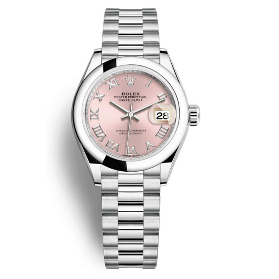 Rolex Lady-Datejust Pink Dial Automatic Platinum President Watch 279166PRP