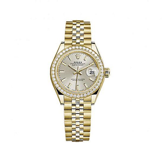 Rolex Lady-Datejust Silver Dial 18 Carat Yellow Gold Jubilee Watch 279138SDJ