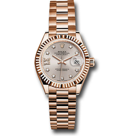 Rolex Lady Datejust Sundust Dial 18K Everose Gold Diamond Automatic Watch RLX279175SNRDP