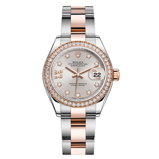 Rolex Lady Datejust Sundust Diamond Dial Automatic Steel and 18ct Everose Gold Oyster Watch 279381SNRDO