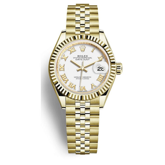 Rolex Lady-Datejust White Dial Automatic 18ct Yellow Gold Jubilee Watch 279178WRJ