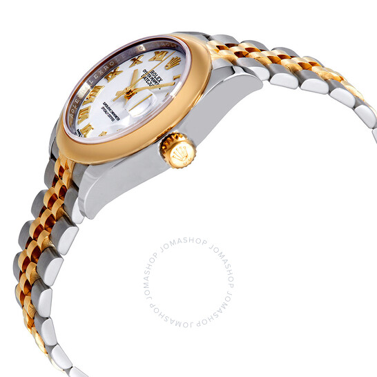 Rolex Lady-Datejust White Dial Automatic Ladies 18kt Yellow Gold and Steel Jubilee Watch 279163WRJ