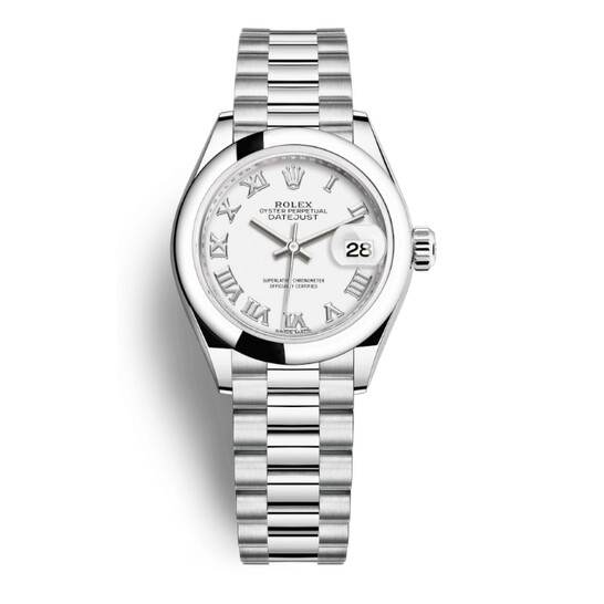 Rolex Lady-Datejust White Dial Automatic Platinum President Watch 279166WRP