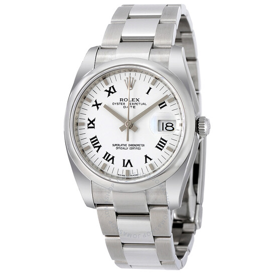 Rolex Oyster Perpetual Date 34 White Dial Stainless Steel Bracelet Automatic Men’s Watch 115200WRO