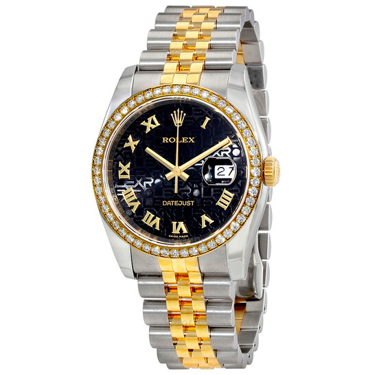 Rolex Oyster Perpetual Datejust 36 Black Dial Stainless Steel and 18K Yellow Gold Jubilee Bracelet Automatic Men’s Watch 116243BKJRJ