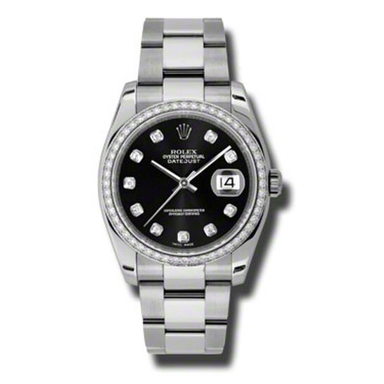 Rolex Oyster Perpetual Datejust 36 Black Dial Stainless Steel Bracelet Automatic Ladies Watch 116244BKDO