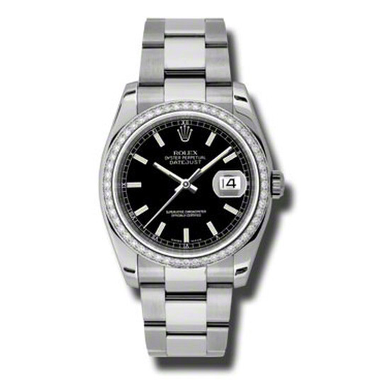 Rolex Oyster Perpetual Datejust 36 Black Dial Stainless Steel Jubilee Bracelet Automatic Ladies Watch 116244BKSBRJ