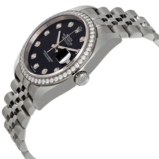 Rolex Oyster Perpetual Datejust 36 Black Dial Stainless Steel Jubilee Bracelet Automatic Ladies Watch 116244BKDJ