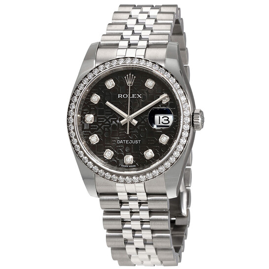 Rolex Oyster Perpetual Datejust 36 Black Dial Stainless Steel Jubilee Bracelet Automatic Ladies Watch 116244BKJDJ