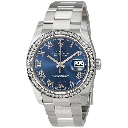 Rolex Oyster Perpetual Datejust 36 Blue Dial Stainless Steel Bracelet Automatic Ladies Watch 116244BLRO