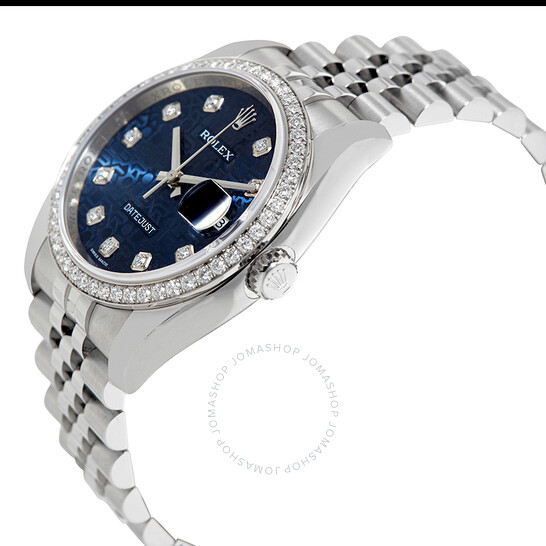 Rolex Oyster Perpetual Datejust 36 Blue Dial Stainless Steel Jubilee Bracelet Automatic Ladies Watch 116244BLJDJ