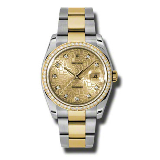 Rolex Oyster Perpetual Datejust 36 Champagne Dial Stainless Steel and 18K Yellow Gold Bracelet Automatic Ladies Watch 116243CJDO