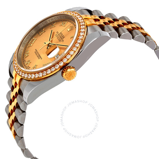 Rolex Oyster Perpetual Datejust 36 Champagne Dial Stainless Steel and 18K Yellow Gold Jubilee Bracelet Automatic Ladies Watch 116243CRJ