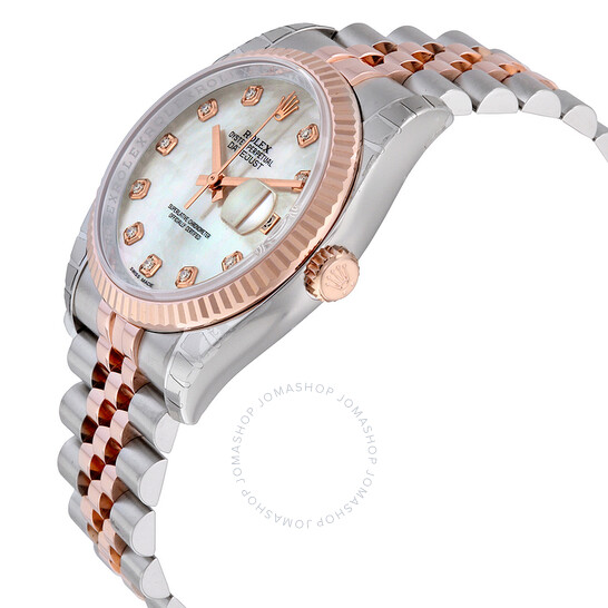 Rolex Oyster Perpetual Datejust 36 Mother of Pearl Dial Stainless Steel and 18K Everose Gold Jubilee Bracelet Automatic Men’s Watch 116231MDJ