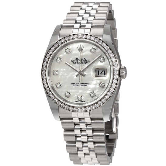 Rolex Oyster Perpetual Datejust 36 Mother of Pearl Dial Stainless Steel Jubilee Bracelet Automatic Ladies Watch 116244MDJ