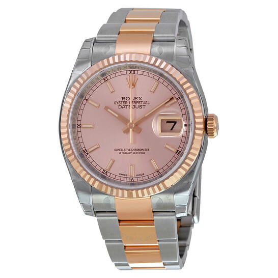 Rolex Oyster Perpetual Datejust 36 Pink Wave Dial Stainless Steel Jubilee Bracelet Automatic Ladies Watch 116244PWJSDAJ