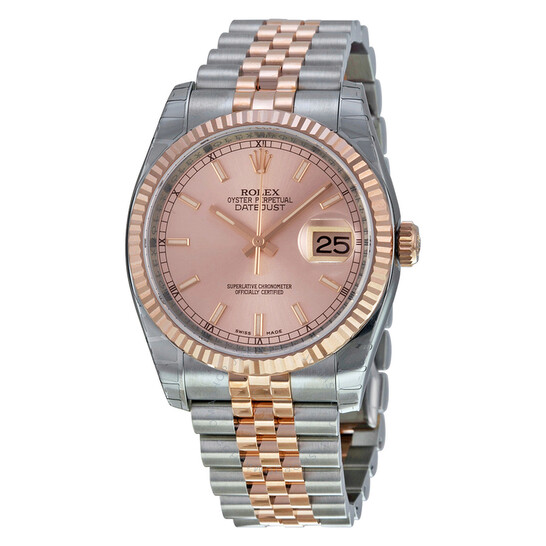 Rolex Oyster Perpetual Datejust 36 Pink Champagne Dial Stainless Steel and 18K Everose Gold Jubilee Bracelet Automatic Ladies Watch 116231PSJ