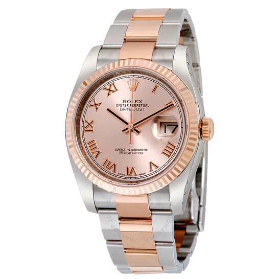 Rolex Oyster Perpetual Datejust 36 Pink Dial Stainless Steel and 18K Everose Gold Jubilee Bracelet Automatic Men’s Watch 116231PJDJ