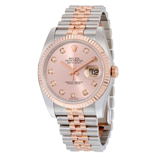 Rolex Oyster Perpetual Datejust 36 Rose Dial Stainless Steel and 18K Everose Gold Jubilee Bracelet Automatic Men’s Watch 116231PDJ