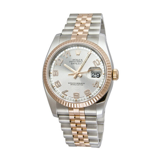 Rolex Oyster Perpetual Datejust 36 Pink Wave Dial Stainless Steel Bracelet Automatic Ladies Watch 116244PWSDAO