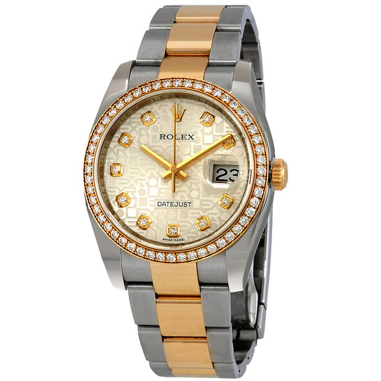 Rolex Oyster Perpetual Datejust 36 Silver Dial Stainless Steel and 18K Yellow Gold Bracelet Automatic Ladies Watch 116243SJDO