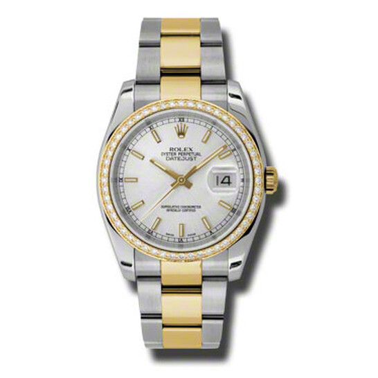 Rolex Oyster Perpetual Datejust 36 Silver Dial Stainless Steel and 18K Yellow Gold Bracelet Automatic Ladies Watch 116243SSO