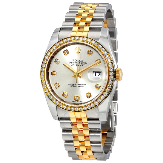 Rolex Oyster Perpetual Datejust 36 Silver Dial Stainless Steel Bracelet Automatic Ladies Watch 116244SRO