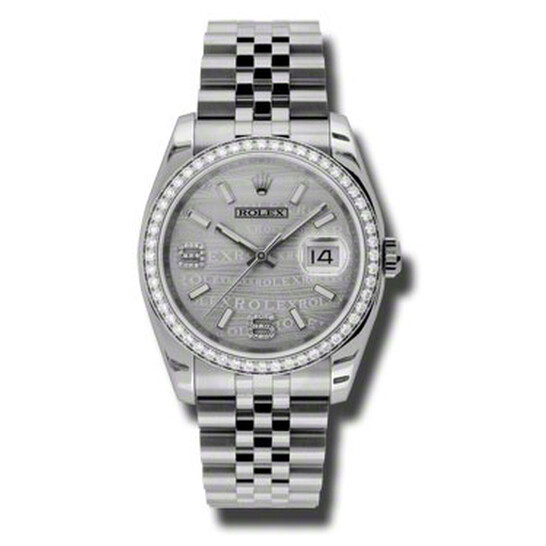 Rolex Oyster Perpetual Datejust 36 Silver Wave Dial Stainless Steel Jubilee Bracelet Automatic Ladies Watch 116244SWSDAJ