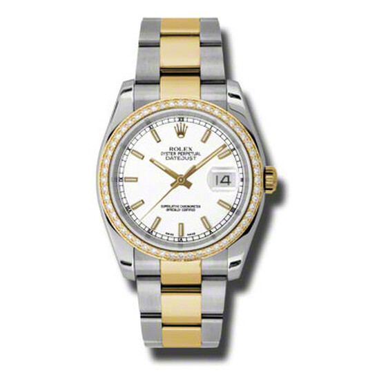 Rolex Oyster Perpetual Datejust 36 White Dial 18K Yellow Gold Automatic Men’s Watch 116238WSJ