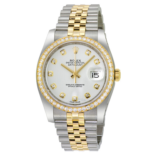 Rolex Oyster Perpetual Datejust 36 White Dial Stainless Steel and 18K Yellow Gold Jubilee Bracelet Automatic Ladies Watch 116243WDJ