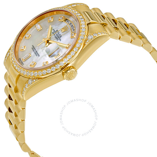 Rolex Oyster Perpetual Mother of Pearl Diamond 18K Yellow Gold Ladies Watch 118388MDP