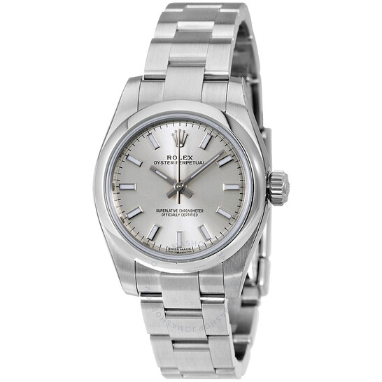 Rolex Oyster Perpetual Silver Dial Stainless Steel Ladies Watch 176200SSO