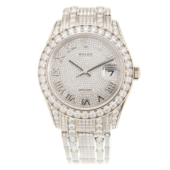 Rolex Pearlmaster 39 Men’s 18kt White Gold Pearlmaster Diamond Pave Watch 86409PAVEPM