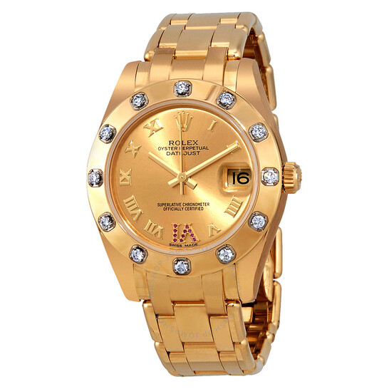 Rolex Pearlmaster Champage Dial Diamond Ladies Watch 81318CRDP