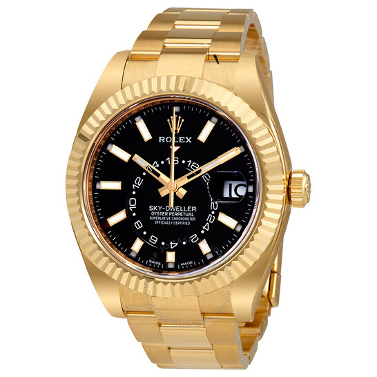 Rolex Sky-Dweller Black Dial Automatic Men’s 18kt Yellow Gold Oyster Watch 326938CSO