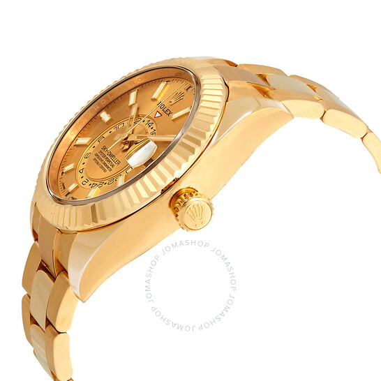 Rolex Sky-Dweller Champagne Dial Automatic Men’s 18kt Yellow Gold Oyster Watch 326938CSO