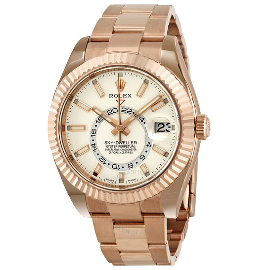 Rolex Sky-Dweller White Dial Automatic Men’s 18kt Everrose Gold Oyster Watch 326935WSO