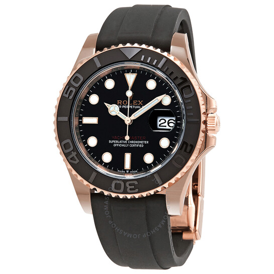 Rolex Yacht-Master 18kt Everose Gold Black Dial 40 mm Men’s Watch 126655BKSRS