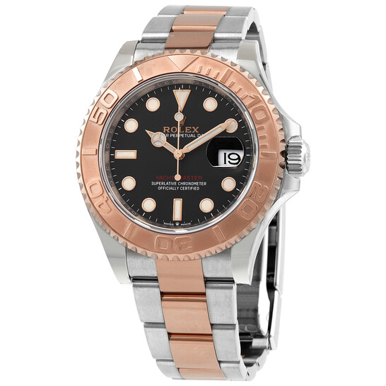 Rolex Yacht-Master 37 Automatic Black Dial Ladies Steel and 18K Everose Gold Oyster Watch 268621BKSO