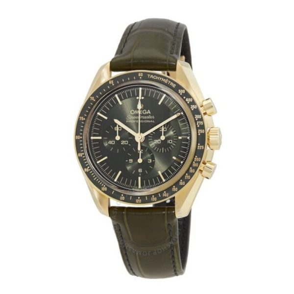 OMEGA Speedmaster Moonwatch Moonshine Gold Automatic Chronometer Green Dial Men’s Watch