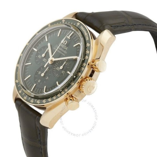 OMEGA Speedmaster Moonwatch Moonshine Gold Automatic Chronometer Green Dial Men’s Watch