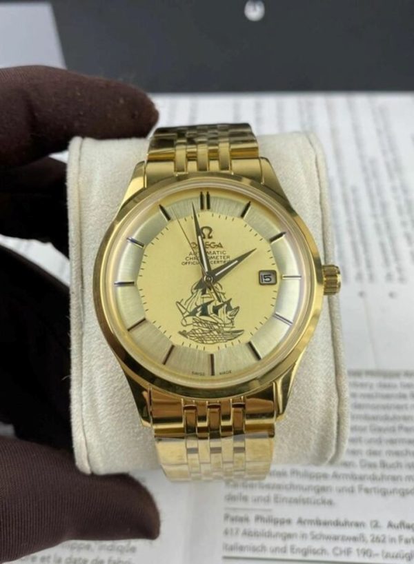 Men’s Omega Automatic Smooth Sailing Gold Dial Watch 40mm